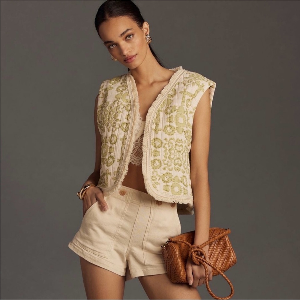 Anthropologie Damask Printed Vest